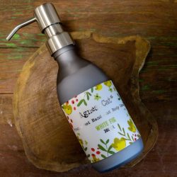   Prémium Kéz és Testápoló - Fehér Füge - 300ml  (tejüveg, rozsdamentes kinyomó)