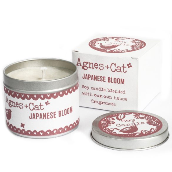 Szójaviasz Illatgyertya Fémdobozban- Japán Virágoskert/200g, ajándékcsomagolás