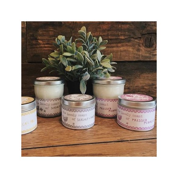 Szójaviasz Illatgyertya Fémdobozban- Citrus/200g, ajándékcsomagolás