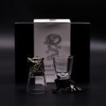 "Bottom Up" likőrös pohár (50ml) - Vad erdei lények - antik bronz