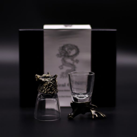 "Bottom Up" likőrös pohár (50ml) - Vad erdei lények - antik bronz