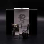 "Bottom Up" likőrös pohár (50ml) - Vad erdei lények - antik bronz