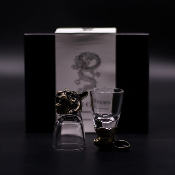 "Bottom Up" likőrös pohár (50ml) - Mitikus lények - antik bronz