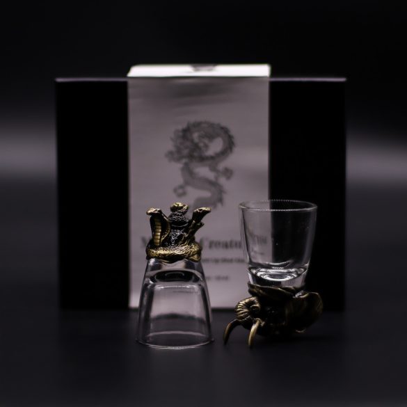 "Bottom Up" likőrös pohár (50ml) - Mitikus lények - antik bronz