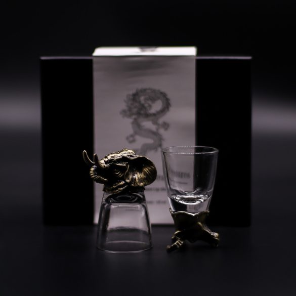 "Bottom Up" likőrös pohár (50ml) - Mitikus lények - antik bronz