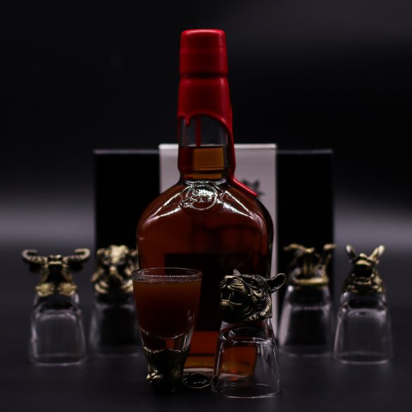 "Bottom Up" likőrös pohár (50ml) - Mitikus lények - antik bronz
