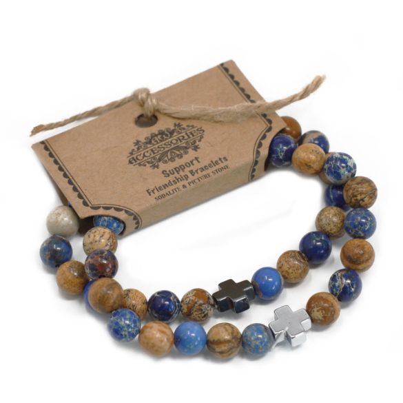 Drágakő Barátság Karkötők, 2-es szett-Támogatás (Pároknak, Barátoknak)