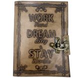Bőrkötésű Napló - Work & Dream Big (17.5x12.5x3cm)
