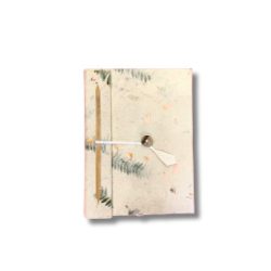   Közepes Lokta Papír Napló - Virágmintás (15x12cm) - 45 oldal
