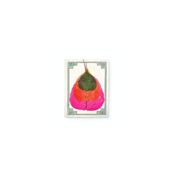 Közepes Lokta Papír Napló - Bodhi Levél (15x12cm) - 45 oldal (vegyes)