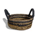 Banánlevél és Fekete Raffia Kosár- 2-es szett