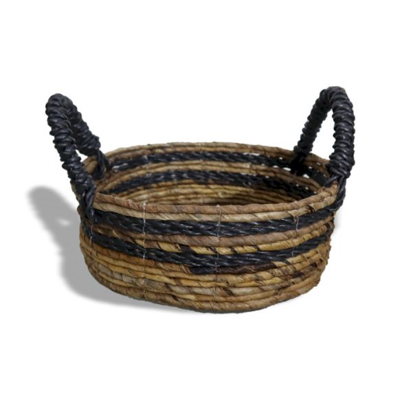 Banánlevél és Fekete Raffia Kosár- 2-es szett