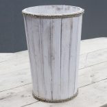 Nagy Dekorációs Vödör - Fehér Súrolt 45x32cm