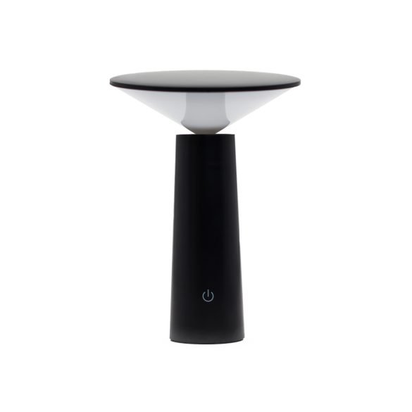 Érintőlámpa - Fekete Gomba- állítható - USB (C) - tölthető (2000 Watt)
